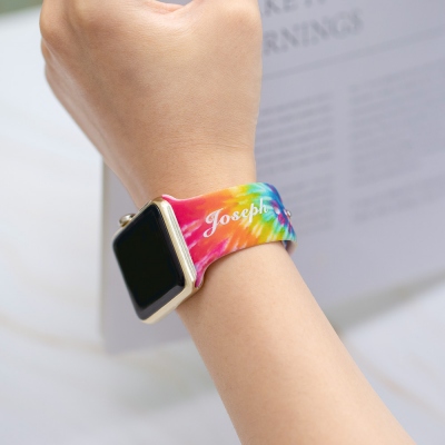 Tie Dye Apple Watch Band Rainbow Swirl