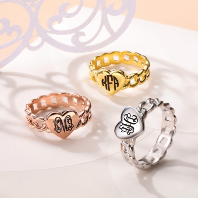 Personalized Filigrees Monogram Ring