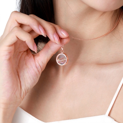 Customized Natural Gem Box and Letter Necklace for HerCustomized Natural Gem Box and Letter Necklace for Her