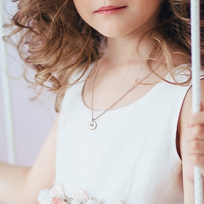 4 Shapes Custom Initial Necklace for Kids