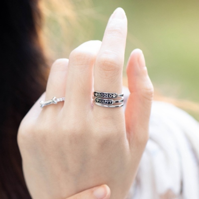 Personalized Pet Memorial Ring Paw Print Ring