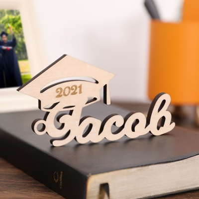 Personalized Wooden Graduation Cap Tag