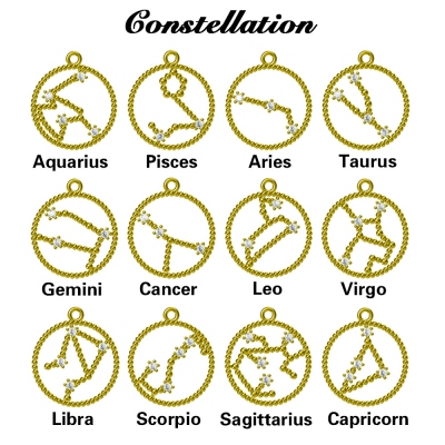 Personalisierte Birthstone Zodiac Halskette Geburtstagsgeschenk