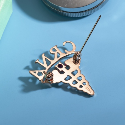 Personalized Medical Graduation Theme Pin with Birthstone