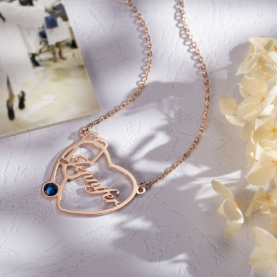 Personalized Heart Stethoscope Name Necklace