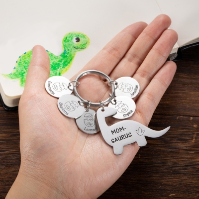 Personalized Dinosaur Keychain Gift For Dad