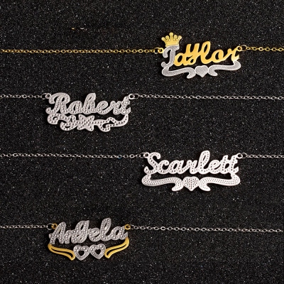 Personalized Name Necklace with Lace