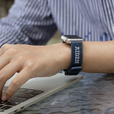 Personalized Name Embroidery Canvas Apple Watch Band