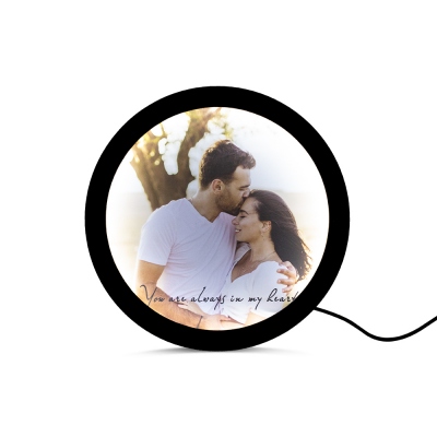 Personalized Photo LED Three-color Mirror with Engraving