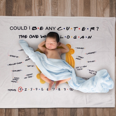 Custom Name Fleece Blanket ​Friends Theme TV Show Gift