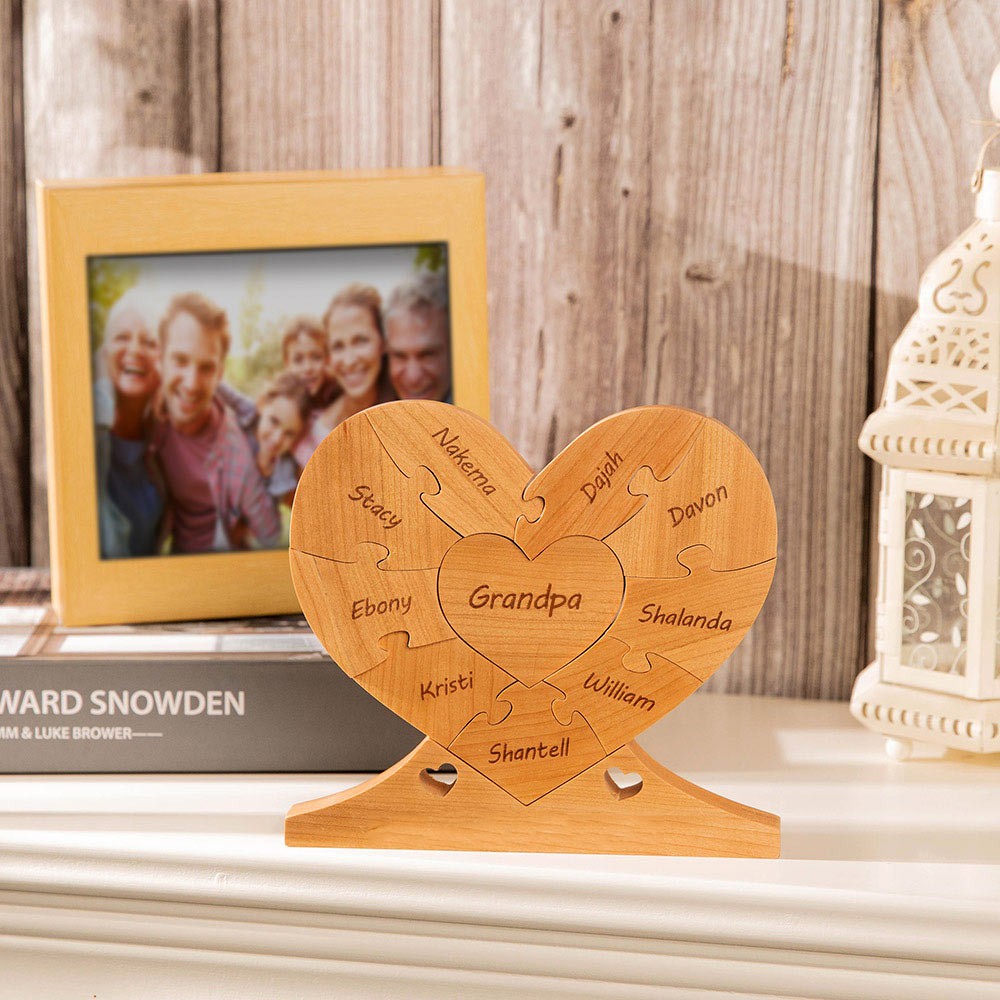 Benutzerdefinierte Familie Puzzle 1 bis 12 Stück mit Namen ein Herz sein