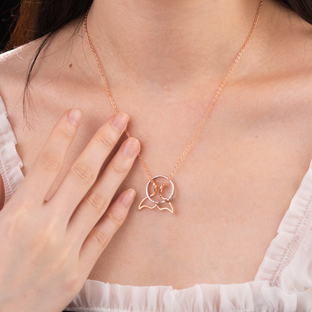 Ring Holder Necklace, Sterling Silver Mermaid Tail Pendants Ring Keeper Necklace, Fish Tale Necklace Wedding Gift for Women Nurses Mothers Wife