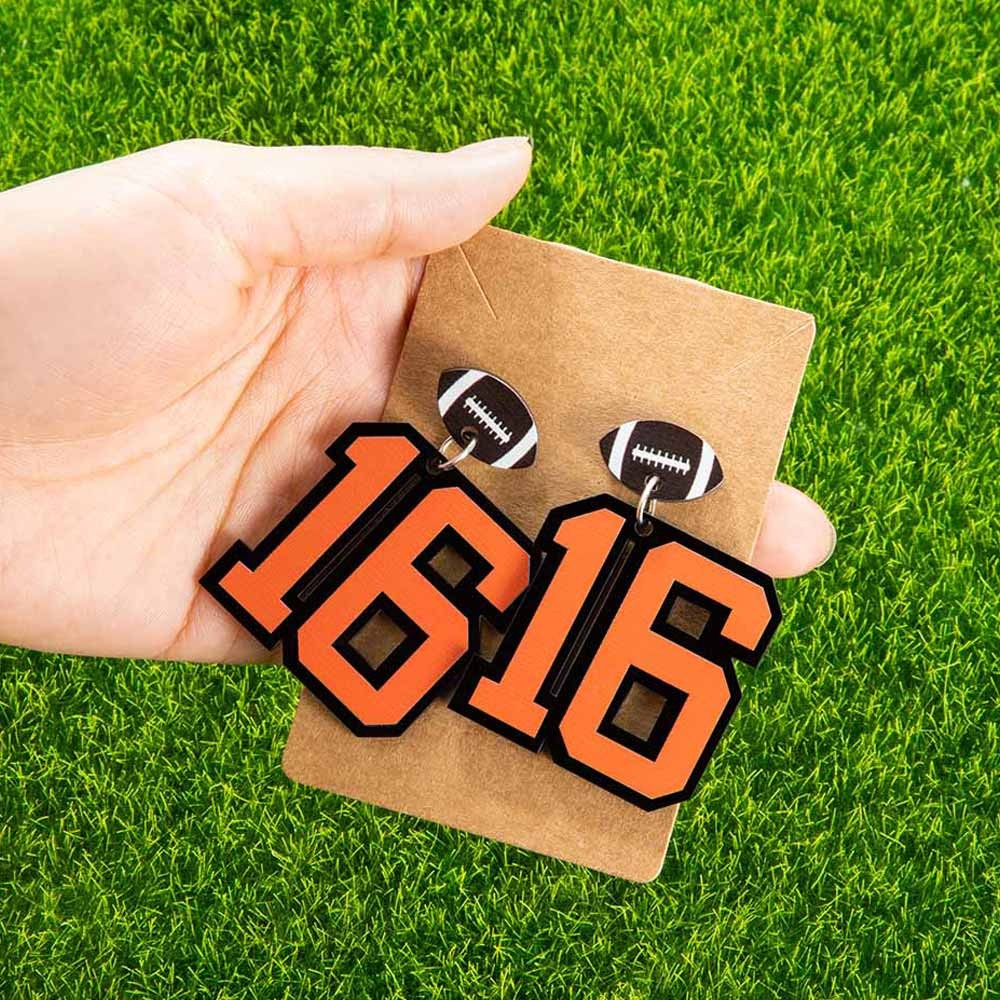 Benutzerdefinierte Spielernummer Ohrringe, Sportnummer Ohrringe mit Baseball/Fußball/Fußball/Volleyball, Geschenk für Sportliebhaber/Mutter/Fans
