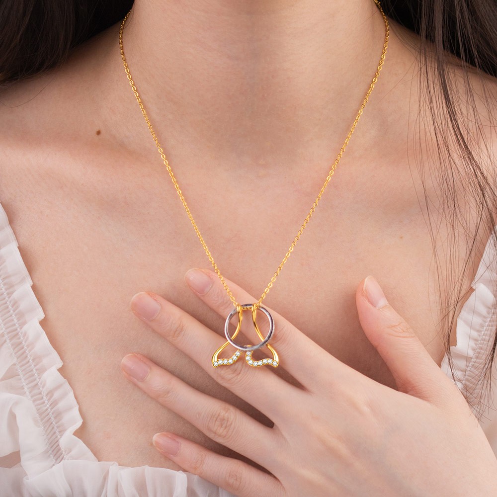 Waves Necklace Ring Holder Necklace with Zircon, Wedding Ring Keeper Necklace, Mermaid Tail Pendants Necklace, Gift for Women/Nurses/Mothers/Wife