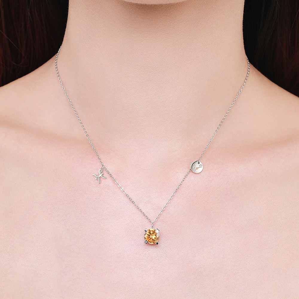 Collier pendentif avec pierre de naissance signe du zodiaque, bijoux de constellation d'astrologie en argent sterling 925, cadeau d'anniversaire/anniversaire/de Noël pour femme/fille