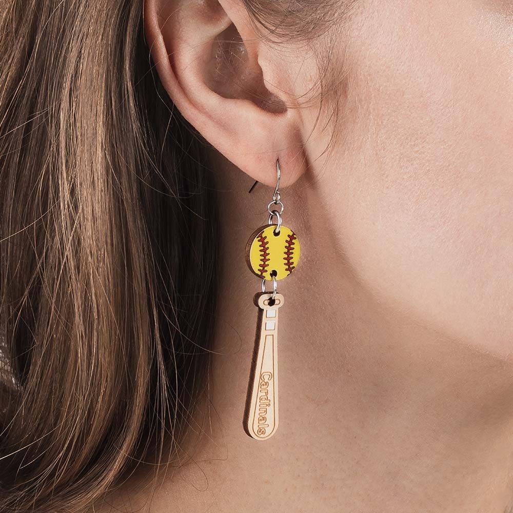baseball earrings