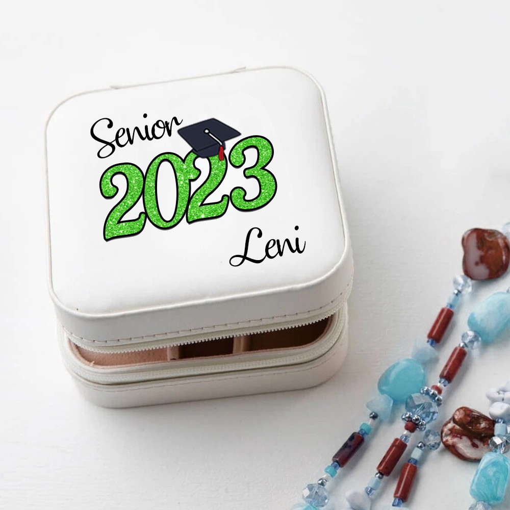 Custom Classic Graduation Jewelry Box, Personalized Graduation Jewelry Case, Class of 2024 Graduation Gift, Graduation Keepsake, Gift for the Graduate