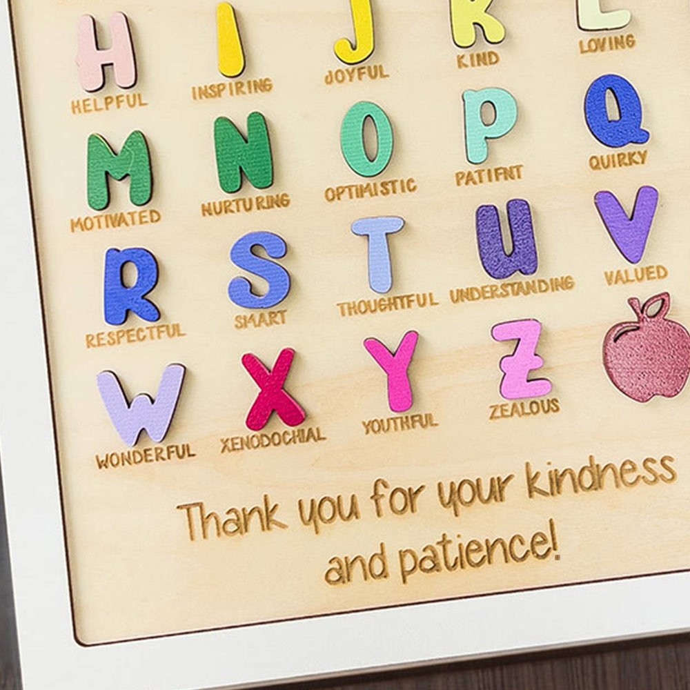 Personalized Alphabet Classroom Signs, Alphabet Ornament, Classroom Decor, Affirmation Signs, Class Teaching Aids, Teacher Appreciation Gifts