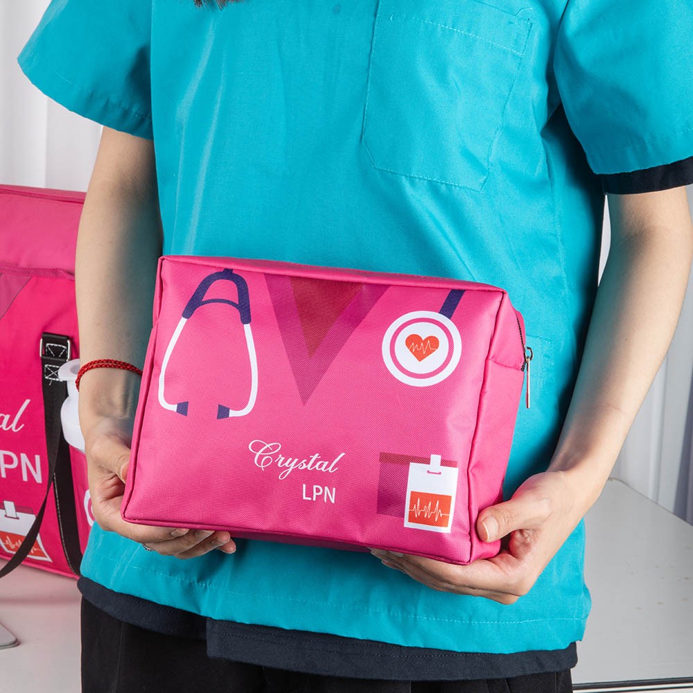 Große Krankenschwester-Tragetasche aus Canvas für die Arbeit, kleine Stilltasche mit Reißverschluss, Dankesgeschenk zur Krankenschwesterwoche für RN CNA LPN Medizinisches Personal