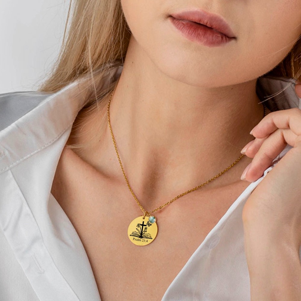 Cadeau personnalisé de collier de verset de bible pour maman
