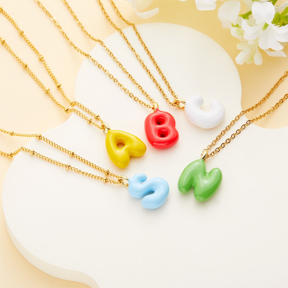 Colorful Balloon Alphabet Name Pendant
