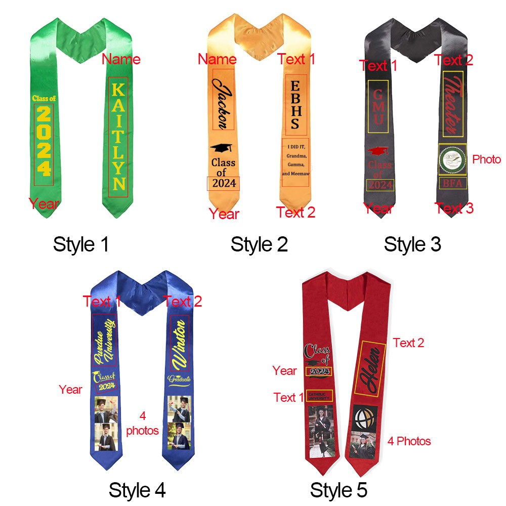 Custom Graduation Stoles, Embroidery Stoles, Graduation Gifts/Senior Gift for her/him/student/friends