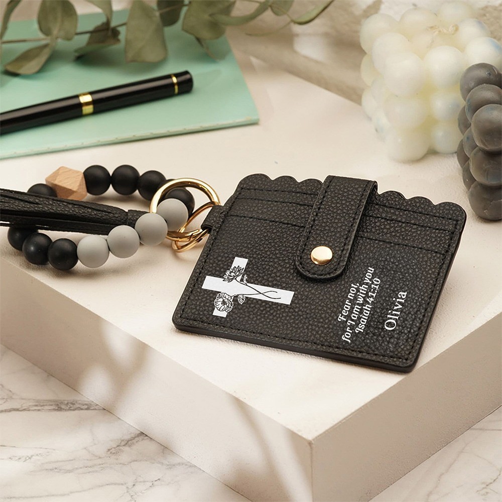 Keychain Wallet With Wristlet Bangle Bracelet