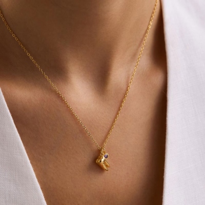 Gepersonaliseerde geboortesteen tandhanger ketting, sterling zilver 925 sierlijke ketting, afstudeer-/kerstcadeau voor tandartsen/mondhygiënisten/haar