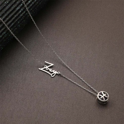 Collier personnalisé avec nom et pierre de naissance, en argent sterling 925, bijou astrologique fait main pour femme, cadeau d'anniversaire pour maman, fille ou meilleure amie