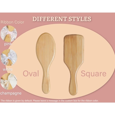 Personalisierter, gravierter Holzkamm mit Namen für Brautjungfern, elegante Haarbürste mit Schleife, Gastgeschenk für die Brautparty, Geschenk zur Hochzeit/zum Heiratsantrag/zum Geburtstag für sie/beste Freundin