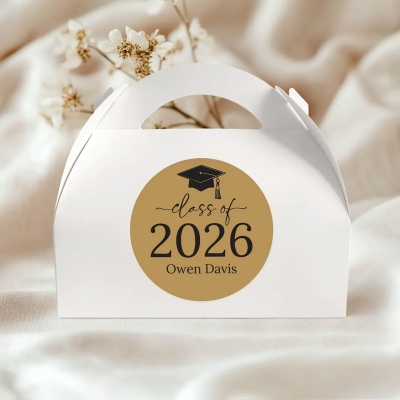 Custom Name Class of 2026 Graduation Stickers, Self-Adhesive Round Graduation Party Invite Envelope Seal Labels, Gifts for Graduates
