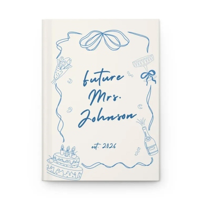 Personalized Future Mrs. Wedding Planner Journal with Name, Matte Hardcover Schedule Notebook, Wedding/Engagement Gift for Bride/Bride to Be/Wife