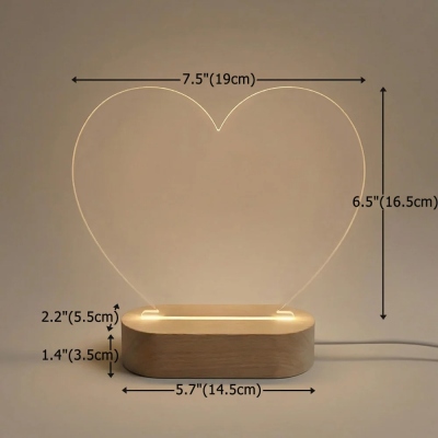 Custom Names & Birth Flowers Grandma's Garden Heart LED Night Light, Acrylic Night Lamp with Wooden Base, Birthday/Mother's Day Gift for Mom/Grandma