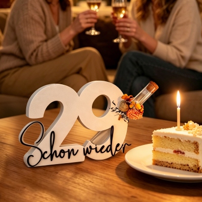Gepersonaliseerde verjaardagsdecoratie met leeftijdsaanduiding en tekst, 0 tot 100 verjaardagsfeestdecoraties, verjaardags-/jubileumcadeau voor familie/vrienden/koppel