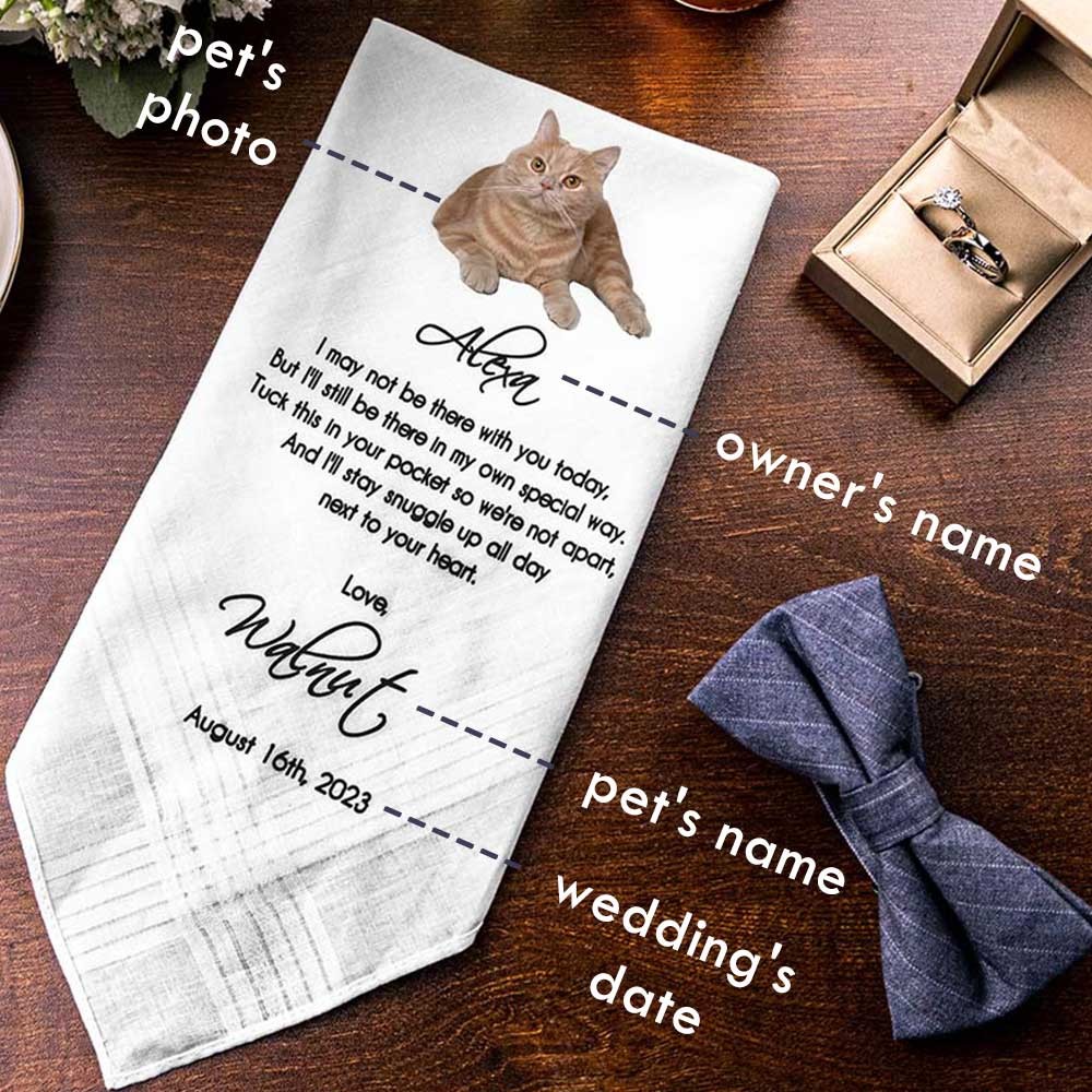 Mouchoir de mariage de votre chien, cadeau pour la mariée, cadeau pour le marié de chien, mouchoir personnalisé avec option photo de Pet, mouchoir de mariage personnalisé