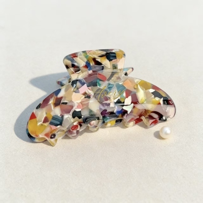 Pince à cheveux personnalisée avec nom, pince à cheveux vintage en acétate, accessoire pour cheveux, cadeau d'invité pour enterrement de vie de jeune fille, cadeau de mariage pour elle/demoiselles d'honneur/meilleures amies