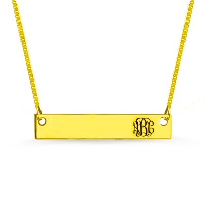 Personligt guldstång Monogram initial halsband