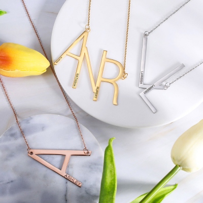 Personalized Sideways Initial Necklace