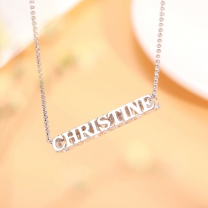 Personalized Cubic Bar Name Necklace