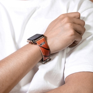 Personalisiertes Sportleder-Uhrenarmband für Apple Watch