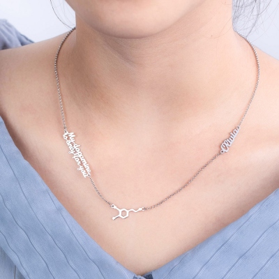 Personalized Dopamine Molecule Name Necklace