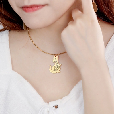 Personalized Kangaroo Family Necklace