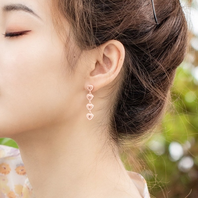 Boucles d'oreilles personnalisées 1-9 coeurs pour elle