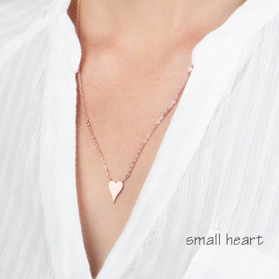 Engraved Dainty Heart Necklace I Love You Mama Necklace