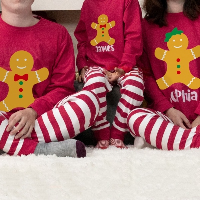 Customed Christmas Pajamas Gingerbread Style for Family & Lovers