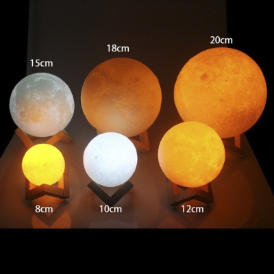 Custom 3D Printing Moon Lamp with Remote Touch Control