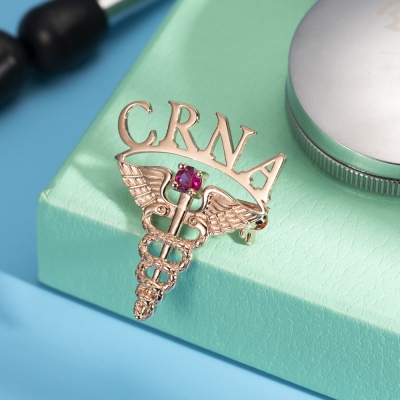 Personalized Medical Graduation Theme Pin with Birthstone