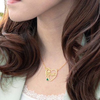 Personalized Heart Stethoscope Name Necklace
