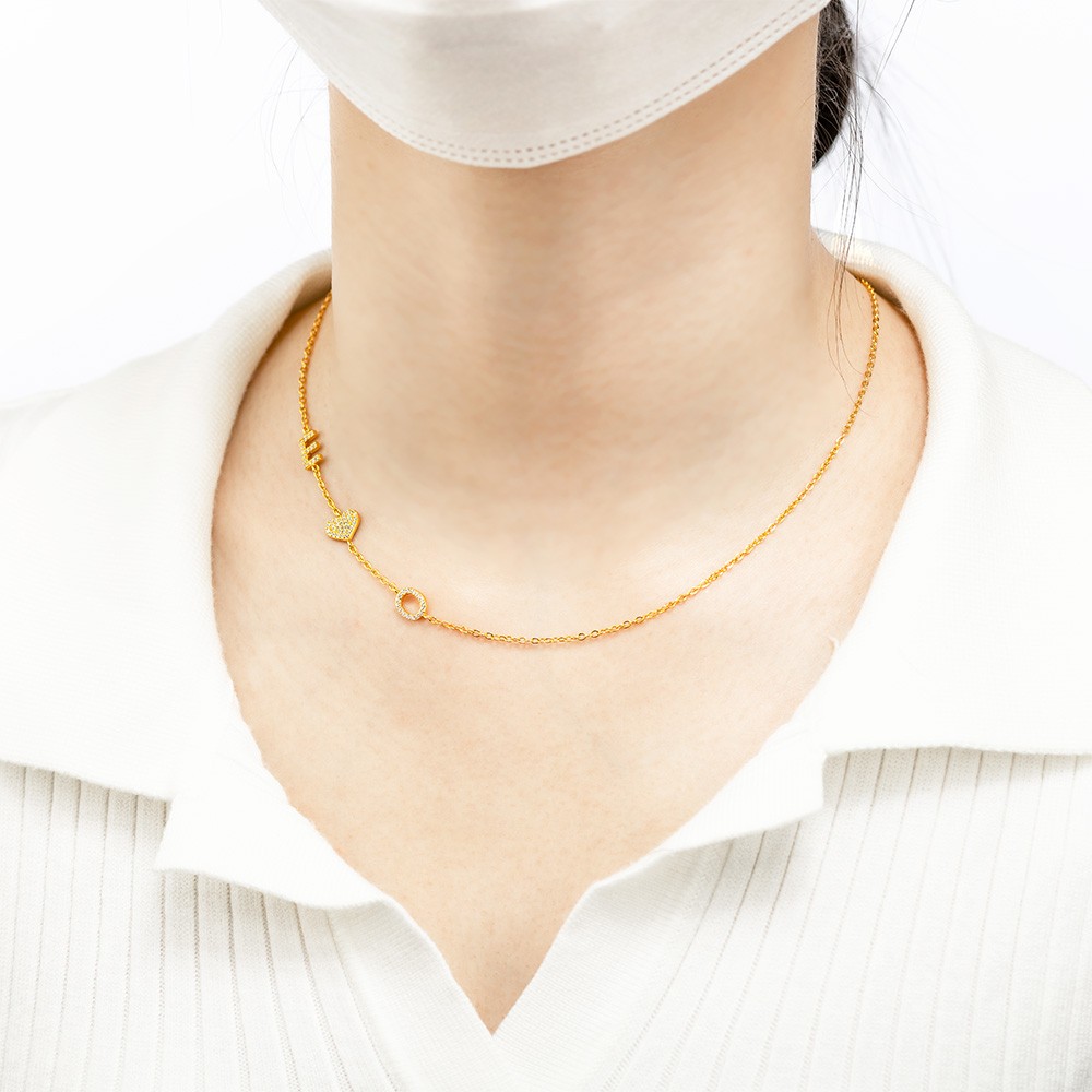 personalized sideways letter necklace