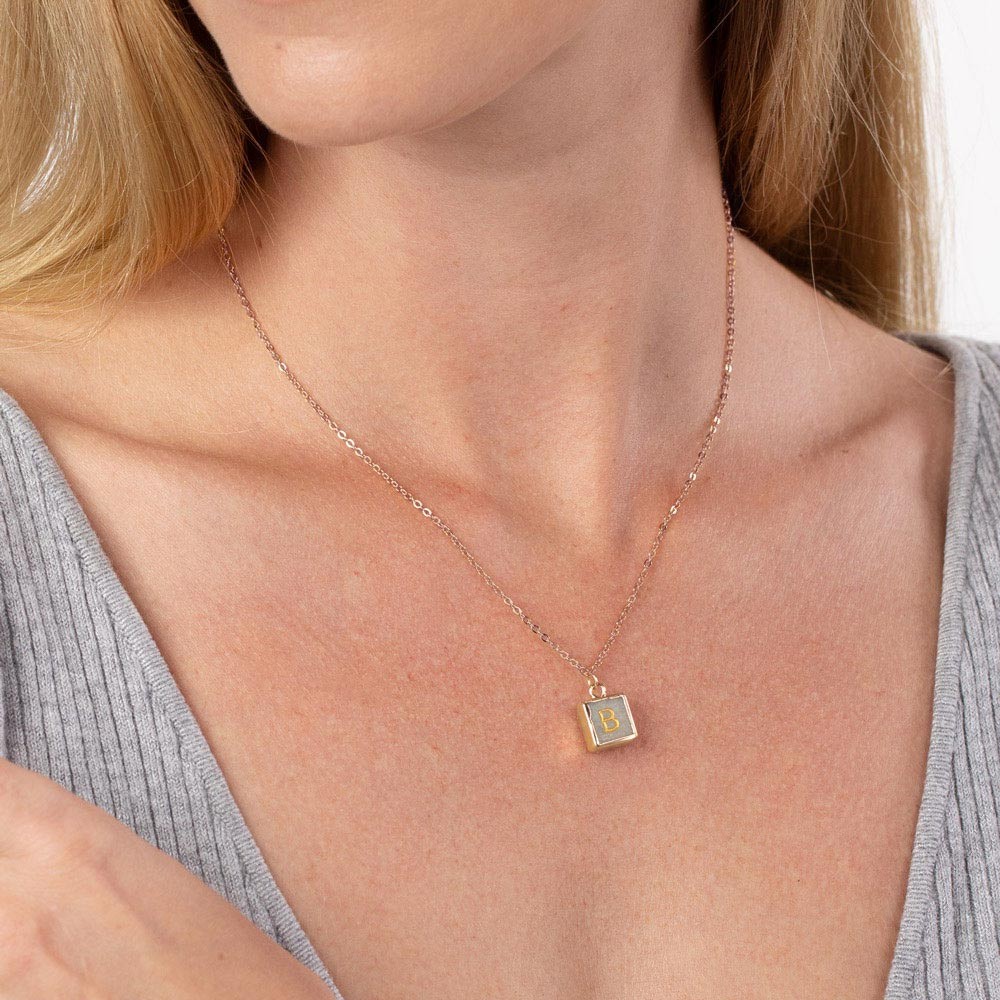 Customized Initials on A Stone Necklace